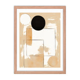 Minimalist Elegance - Geometric Shapes in Neutral Tones - Red Oak 18″×24″ - Framed Posters