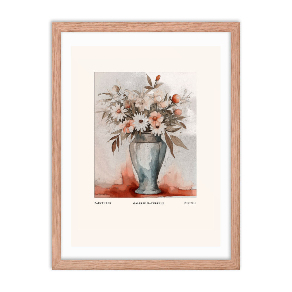 Neutral Beauty - Blossoms in Harmony - Red Oak 18″×24″ - Framed Posters