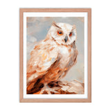 Wild Wisdom - Owl in Earthy Hues - Red Oak 18″×24″ - Wooden Framed Posters