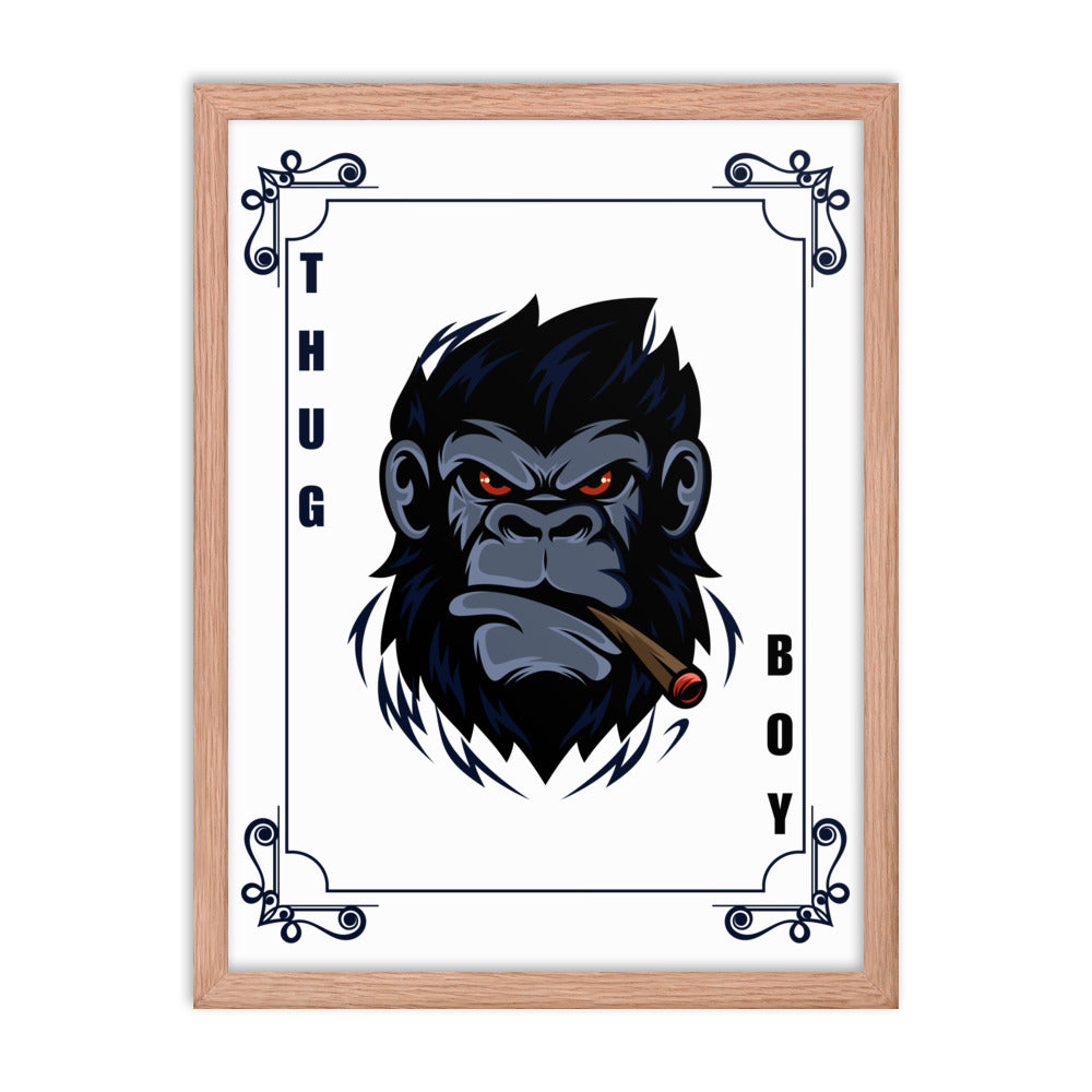 Bold Gorilla Vibes - Framed Thug Boy Poster - - Wooden Framed Posters