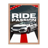 Speed and Style - Ride with Passion - Red Oak - Framed Poster