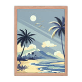 Island Serenity - Framed Poster of Oceanic Splendor - Red Oak - Wooden Framed Posters