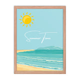 Summer Time Serenity - Framed Coastal Artwork - Red Oak 18″×24″ - Wooden Framed Posters