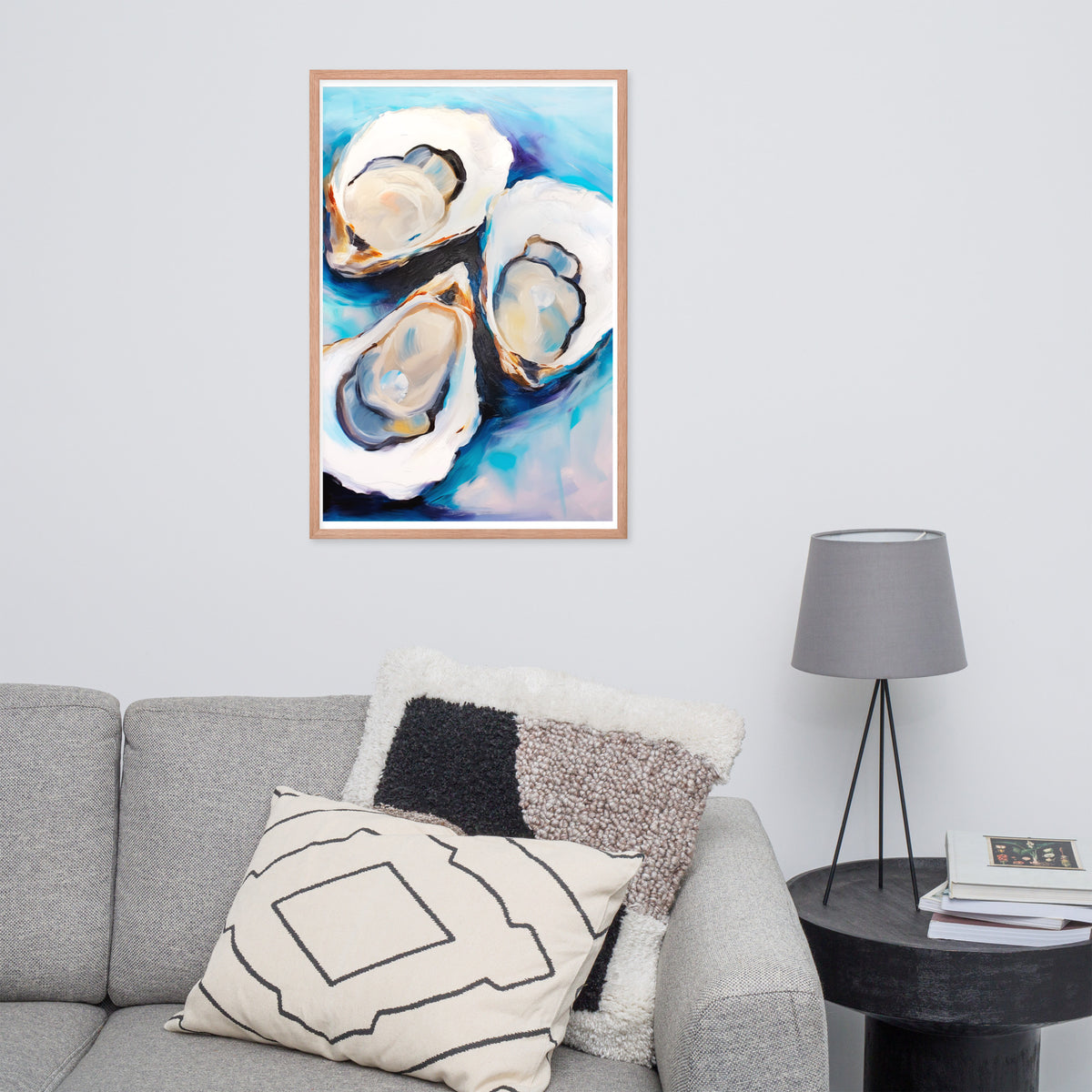 Ocean's Bounty - Elegant Oyster Art - - Wooden Framed Posters