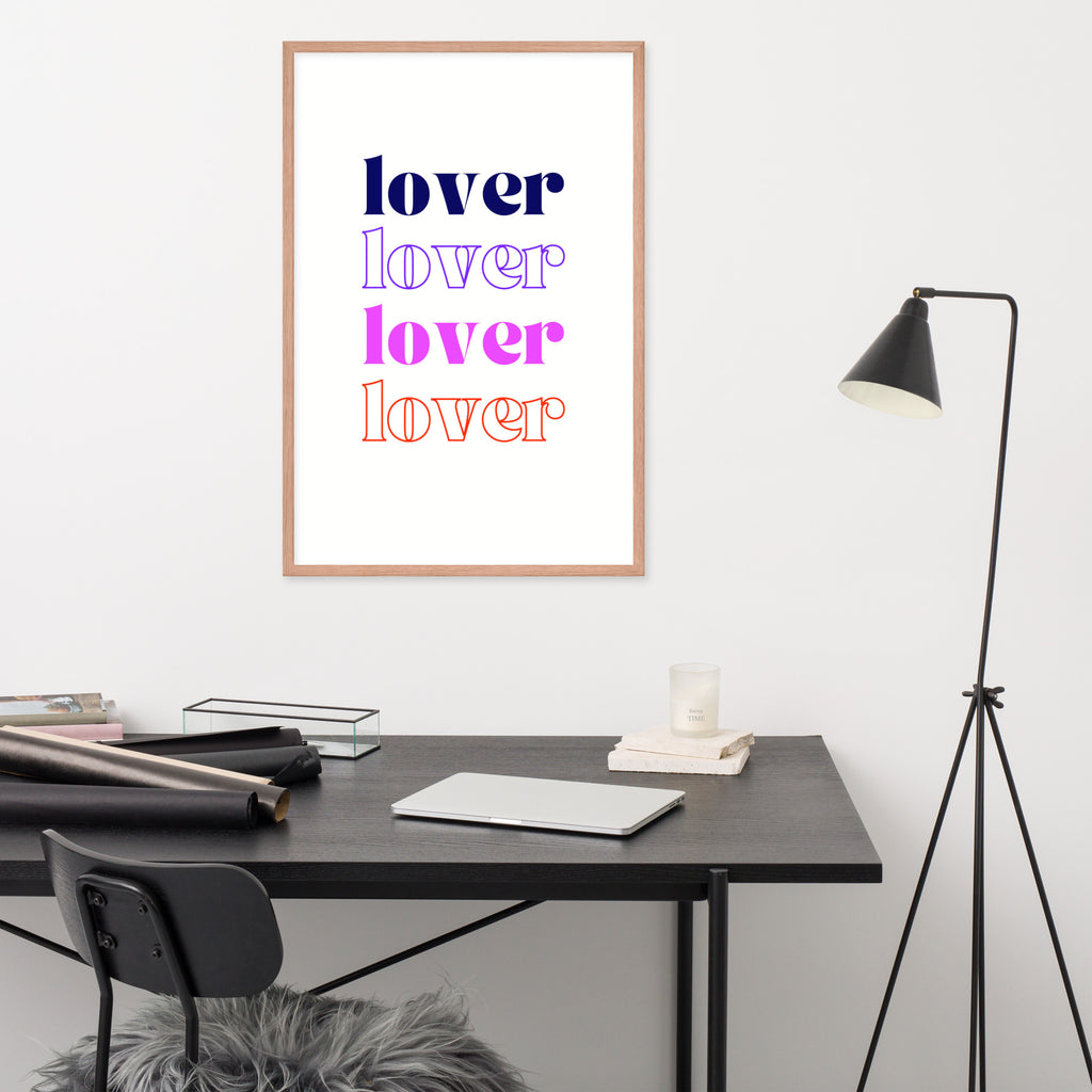 Love Multiplied - Colorful Text Framed Poster - Red Oak 24″×36″ - Framed Posters