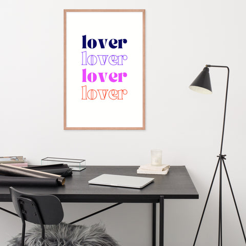 Image of Love Multiplied - Colorful Text Framed Poster
