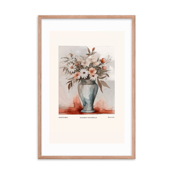 Neutral Beauty - Blossoms in Harmony - Red Oak 24″×36″ - Framed Posters