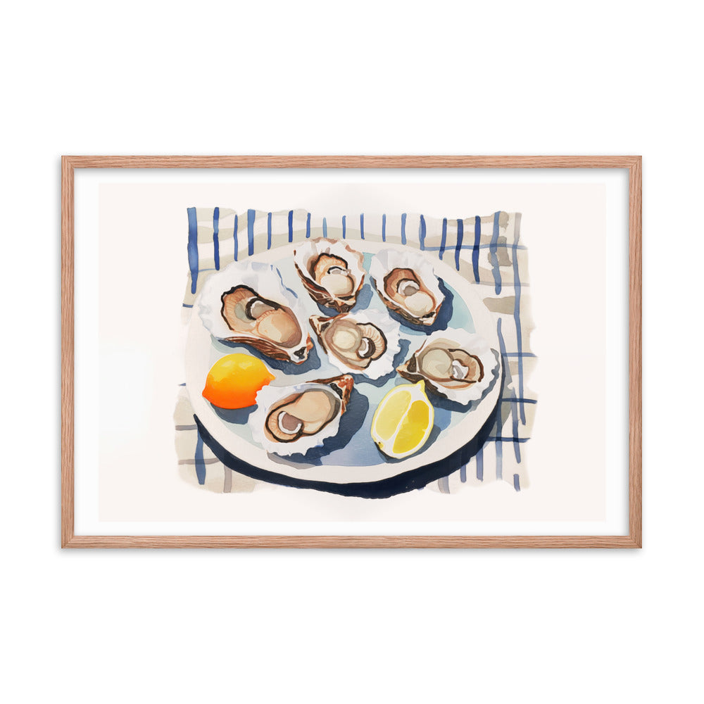 Taste of the Sea - Framed Coastal Art - Red Oak 24″×36″ - Framed Posters