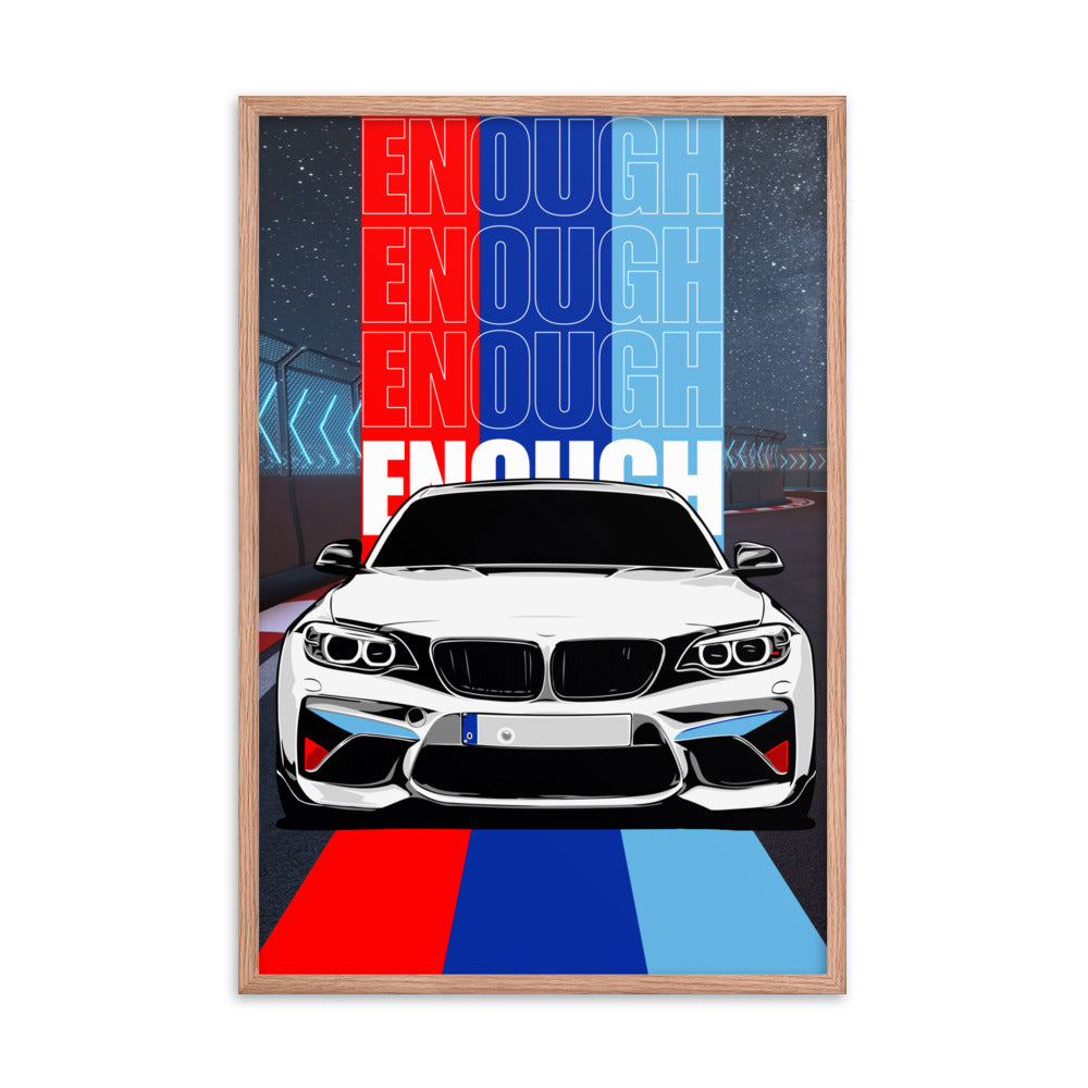 Race to Enough - Dynamic Night Drive - Red Oak - Wooden Framed Posters