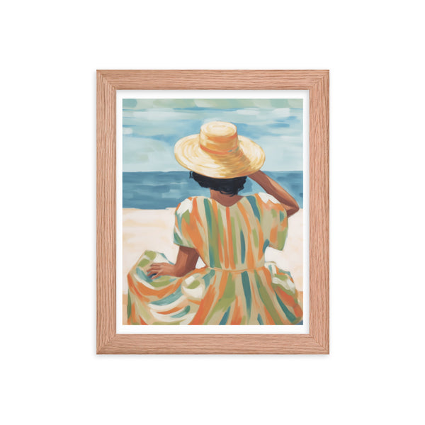 Seaside Reflections - A Tranquil Escape - Red Oak 8″×10″ - Framed Poster