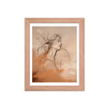 Serene Reflections - Woman in Sketch Wall Decor - Red Oak 8″×10″ - Framed Poster