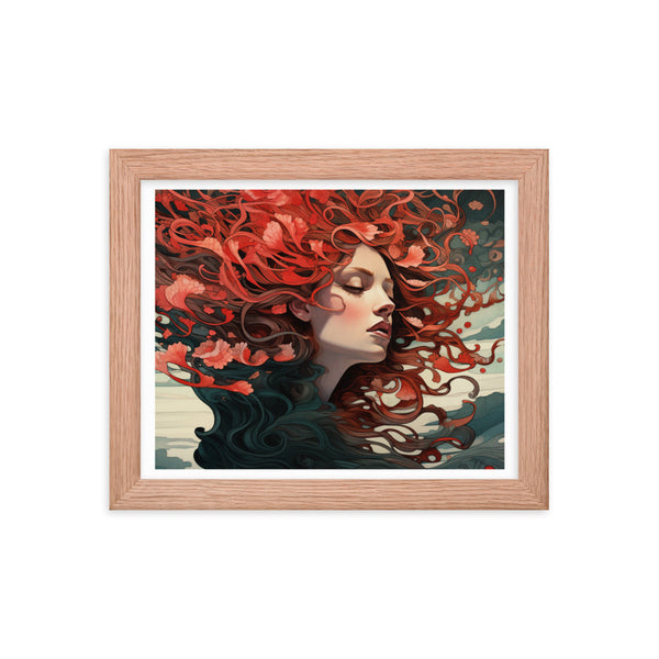 Dreamscape Serenity - Enchanted Reflections - Red Oak 8″×10″ - Framed Poster