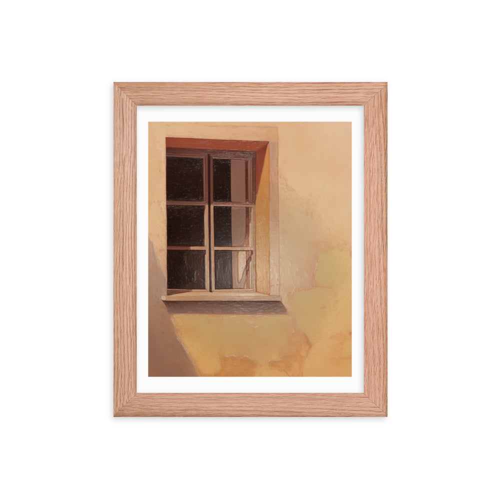 Rustic Reflections - Window into Tranquility - Red Oak 8″×10″ - Framed Posters