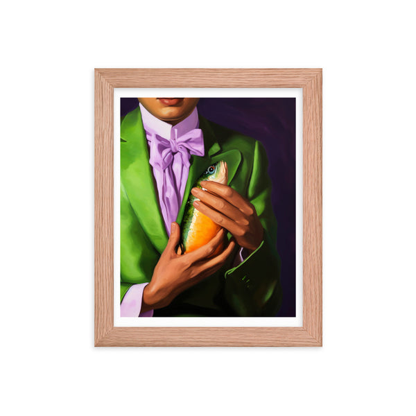 Unexpected Companions - Artful Whimsy - Red Oak 8″×10″ - Framed Posters