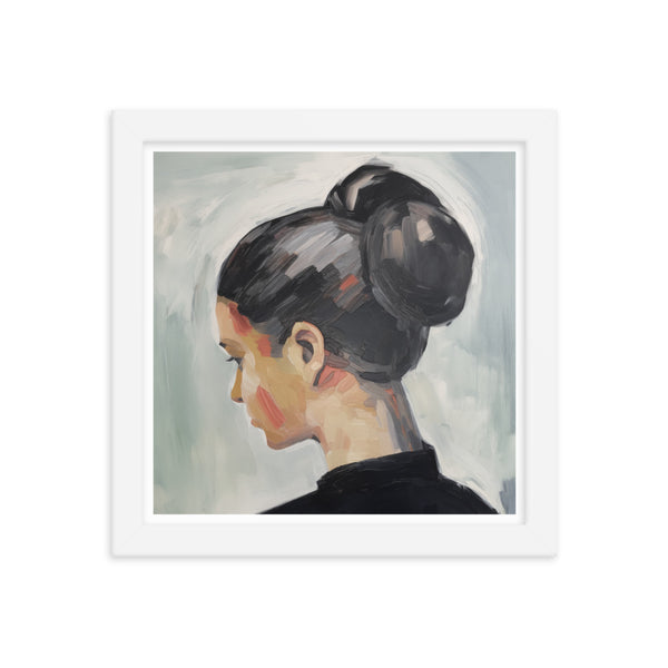 Introspective Elegance - Artful Moments - White 10″×10″ - Framed Poster