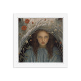 Dreamlike Innocence - A Serene Portrait - White 10″×10″ - Framed Poster