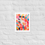 Dynamic Harmony - Abstract Color Play - White 11″×14″ - Wooden Framed Posters