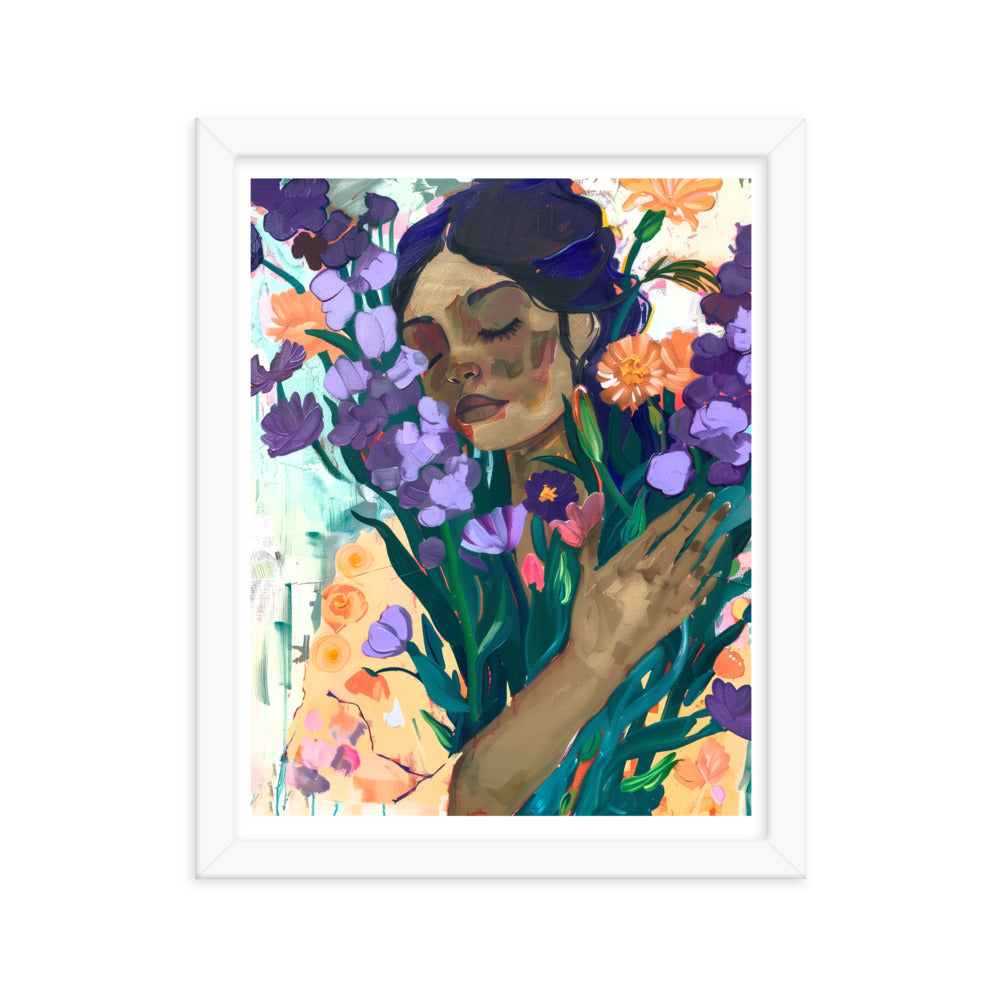 Blossoming Dreams - A Moment Captured - White 11″×14″ - Wooden Framed Posters