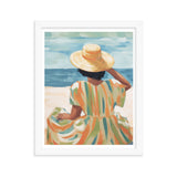 Seaside Reflections - A Tranquil Escape - White 11″×14″ - Framed Poster