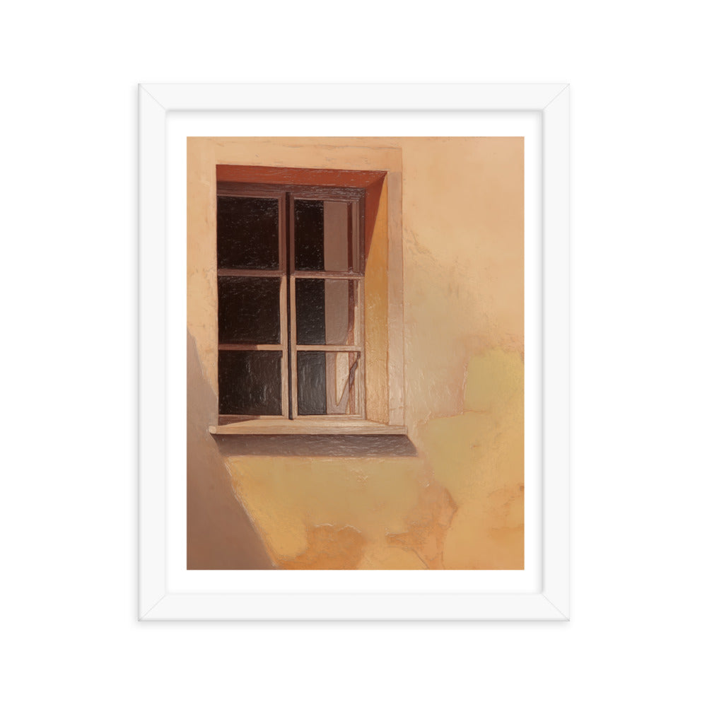 Rustic Reflections - Window into Tranquility - White 11″×14″ - Framed Posters