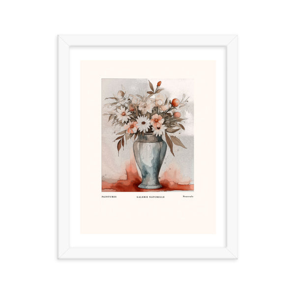 Neutral Beauty - Blossoms in Harmony - White 11″×14″ - Framed Posters