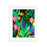 Rainforest Radiance - Colorful Canopy - White 11″×14″ - Wooden Framed Posters