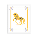 Golden Gallop - Majestic Horse Framed Poster - White - Framed Posters