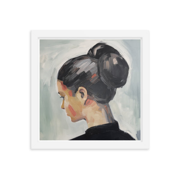 Introspective Elegance - Artful Moments - White 12″×12″ - Framed Poster