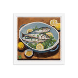 Culinary Artistry - Fresh Catch Delight - White 12″×12″ - Framed Posters