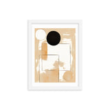 Minimalist Elegance - Geometric Shapes in Neutral Tones - White 12″×16″ - Framed Posters