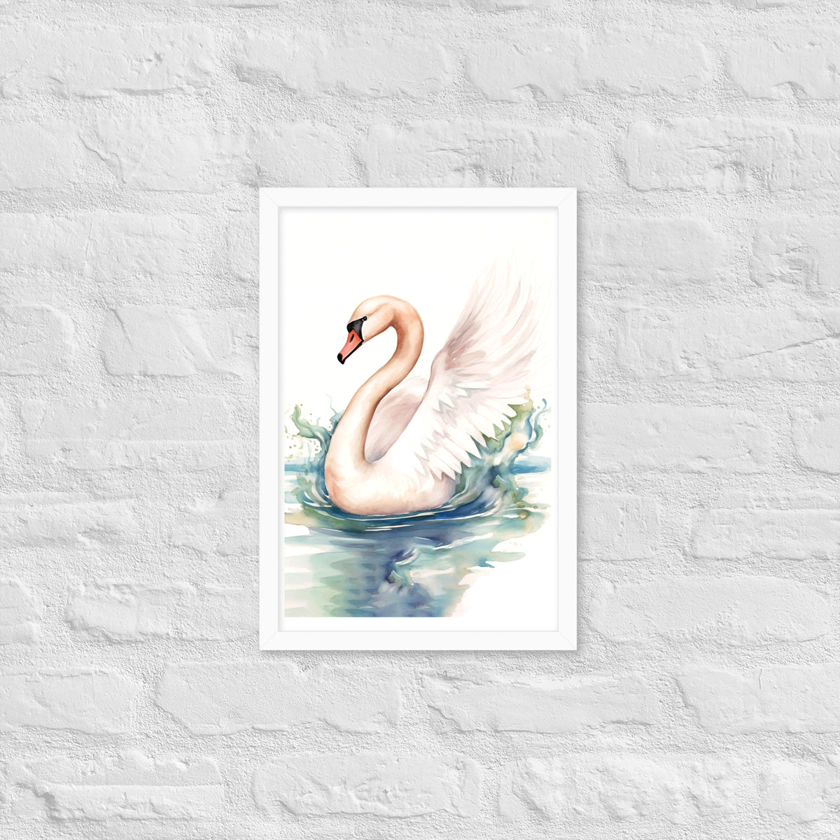 Graceful Serenity - Elegant Swan Art - - Wooden Framed Posters