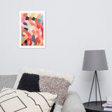 Dynamic Harmony - Abstract Color Play - White 12″×18″ - Wooden Framed Posters