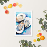 Ocean's Bounty - Elegant Oyster Art - - Wooden Framed Posters