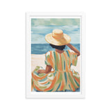 Seaside Reflections - A Tranquil Escape - White 12″×18″ - Framed Poster