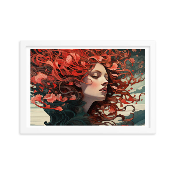 Dreamscape Serenity - Enchanted Reflections - White 12″×18″ - Framed Poster