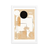 Minimalist Elegance - Geometric Shapes in Neutral Tones - White 12″×18″ - Framed Posters