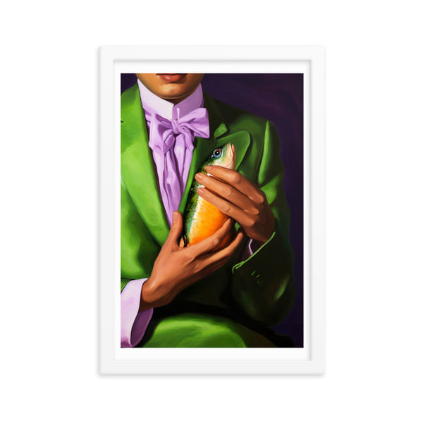 Unexpected Companions - Artful Whimsy - White 12″×18″ - Framed Posters