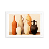 Rustic Elegance - Timeless Vessels in Still Life - White 12″×18″ - Framed Posters