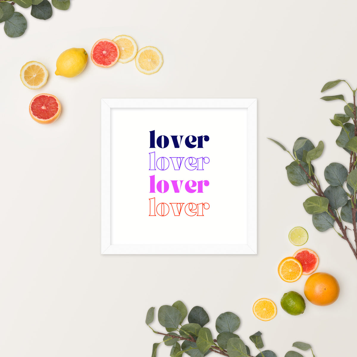 Love Multiplied - Colorful Text Framed Poster - - Framed Posters