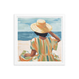 Seaside Reflections - A Tranquil Escape - White 14″×14″ - Framed Poster