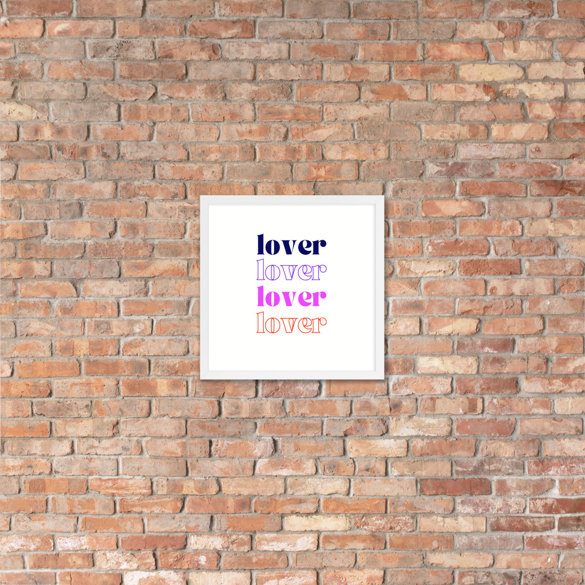 Love Multiplied - Colorful Text Framed Poster - White 16″×16″ - Framed Posters