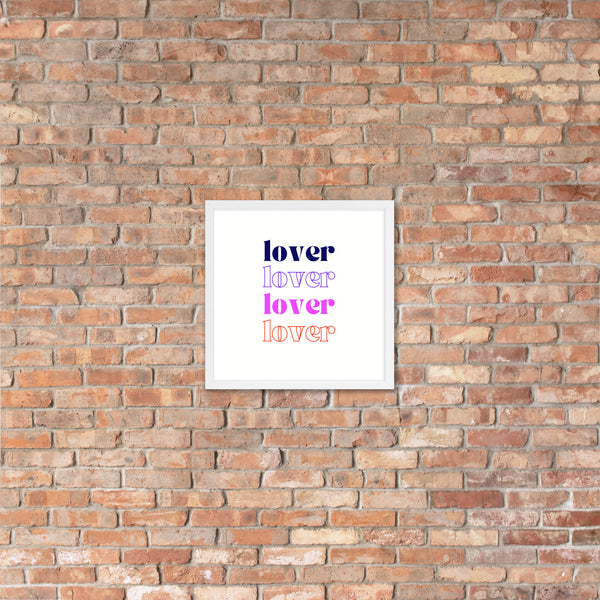 Love Multiplied - Colorful Text Framed Poster - White 16″×16″ - Framed Posters