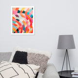 Dynamic Harmony - Abstract Color Play - White 16″×20″ - Wooden Framed Posters