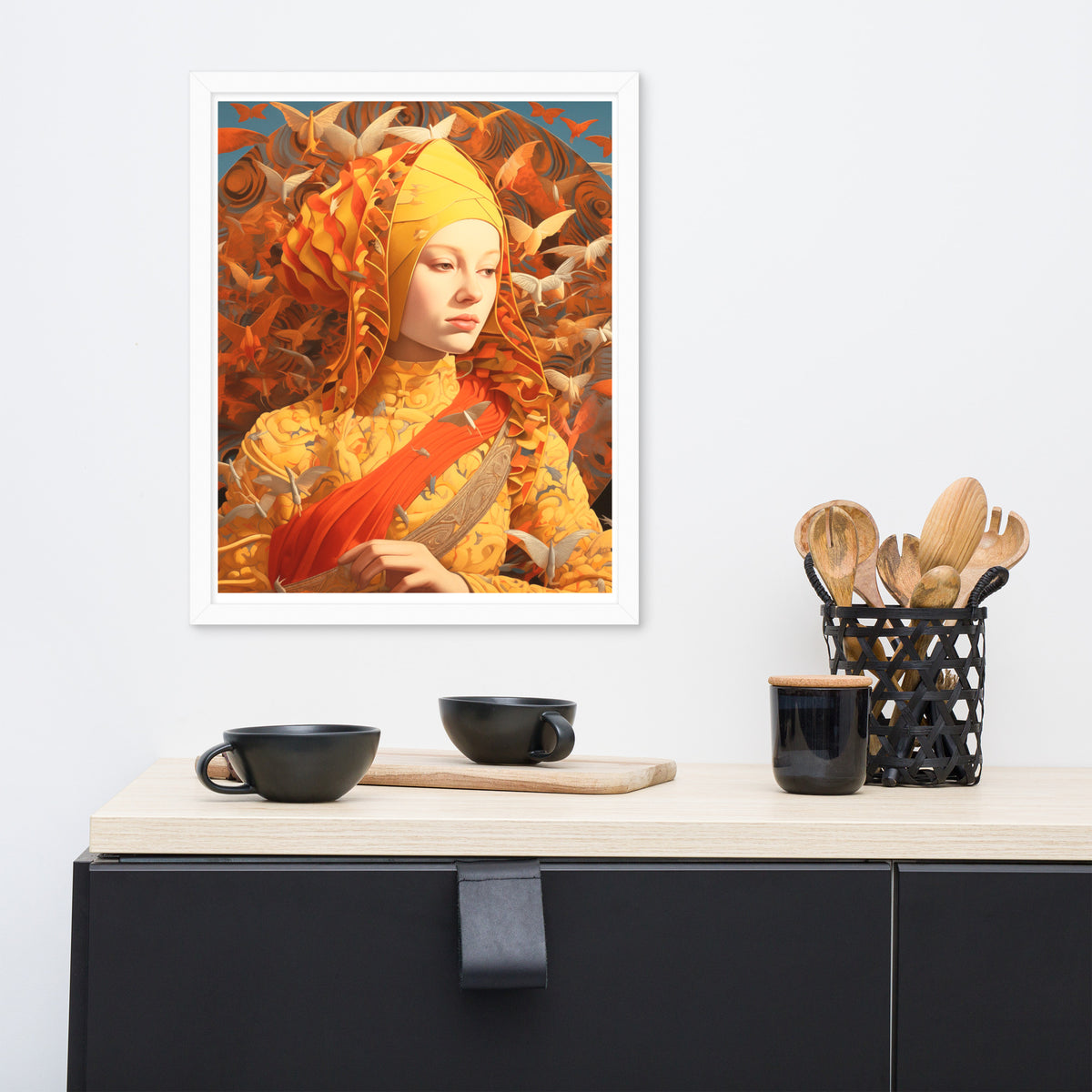 Majestic Mystique - Enigmatic Portrait - - Wooden Framed Posters