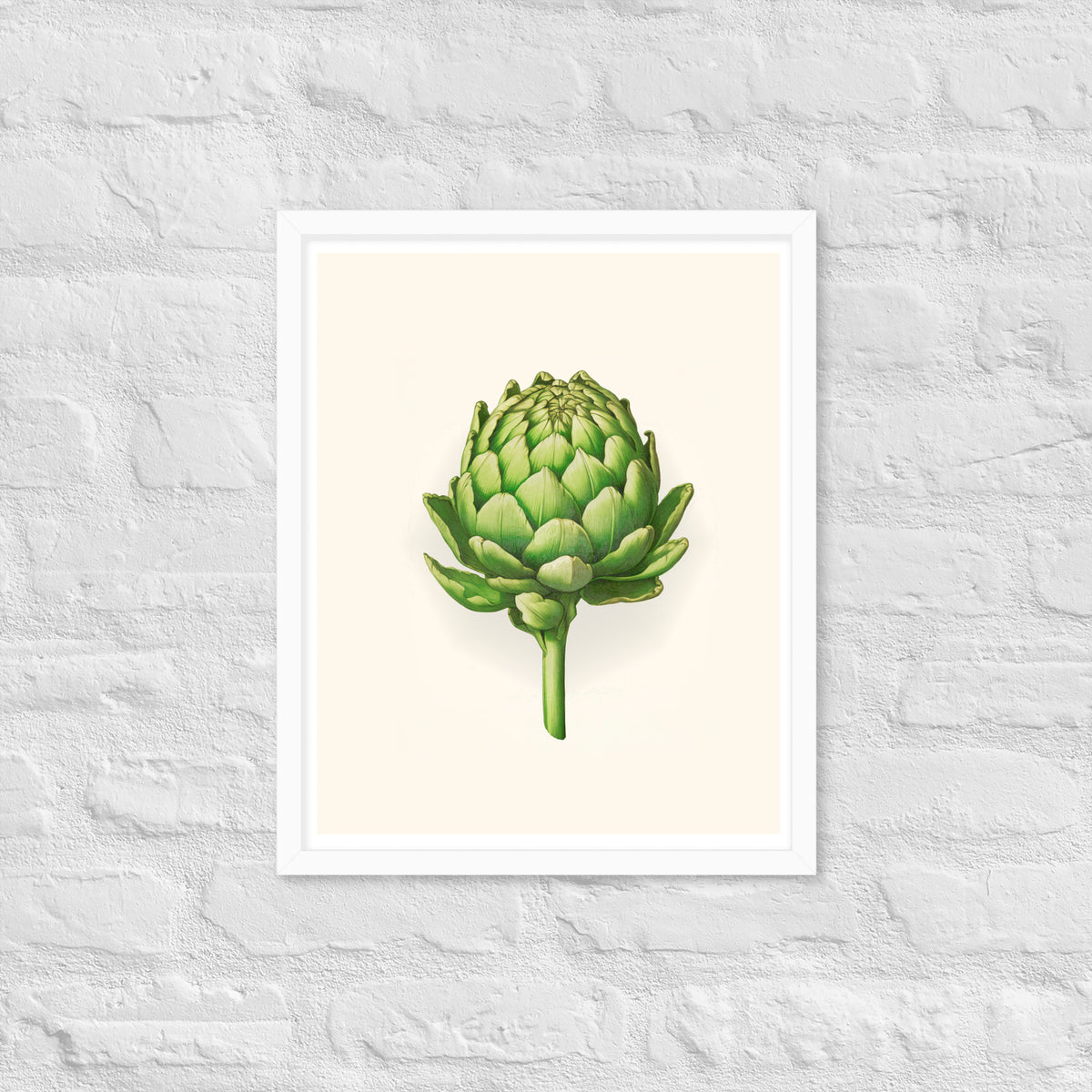 Botanical Beauty - Artichoke Elegance - White - Wooden Framed Posters