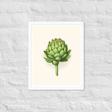 Botanical Beauty - Artichoke Elegance - White - Wooden Framed Posters