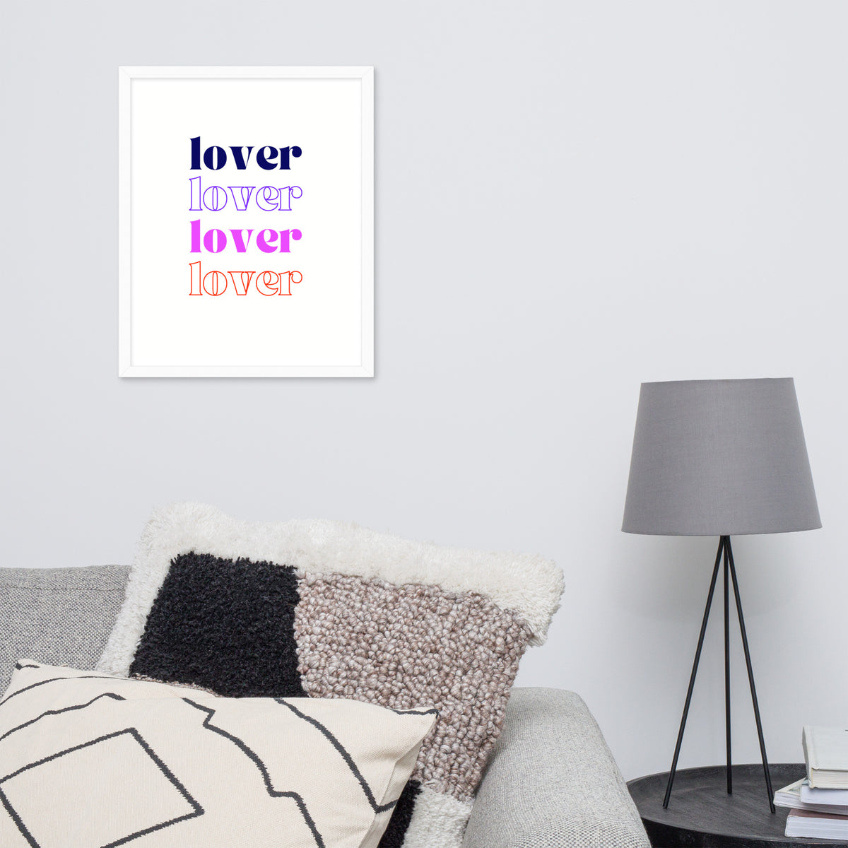 Love Multiplied - Colorful Text Framed Poster - White 16″×20″ - Framed Posters