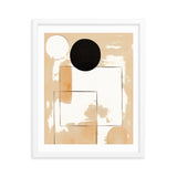 Minimalist Elegance - Geometric Shapes in Neutral Tones - White 16″×20″ - Framed Posters