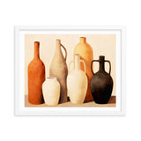 Rustic Elegance - Timeless Vessels in Still Life - White 16″×20″ - Framed Posters