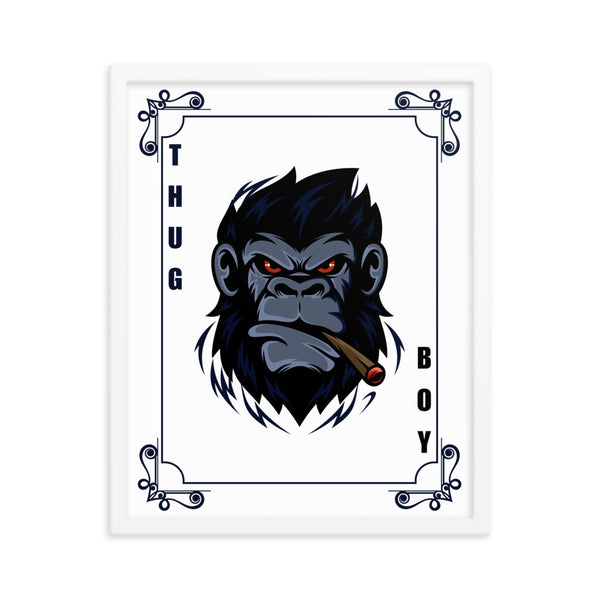 Bold Gorilla Vibes - Framed Thug Boy Poster - - Wooden Framed Posters